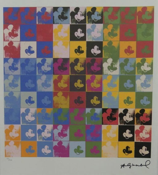 After Andy Warhol, Mickey Mouse, 1980s, Lithograph – lithos zeefdrukken, Paper