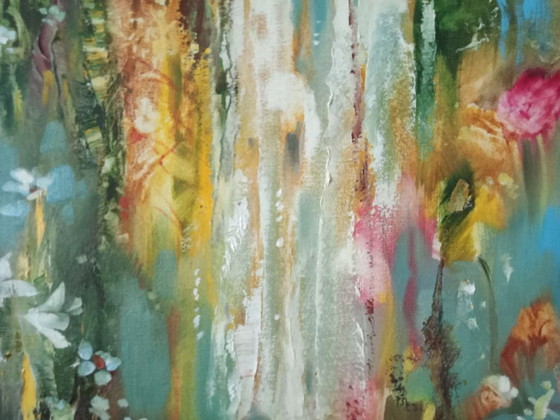Pittura a Olio Originale Astratta Natura Fiori Sorgente – Dipinti e disegni, Canvas (photo 4 of 10)