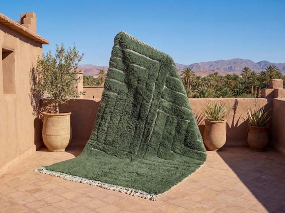 Image 1 of Handmade pure wool rug, traditional craftsmanship, size 250/150 cm, green