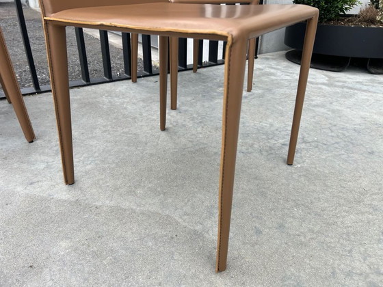 Image 1 of 6x Arper Norma leather chairs