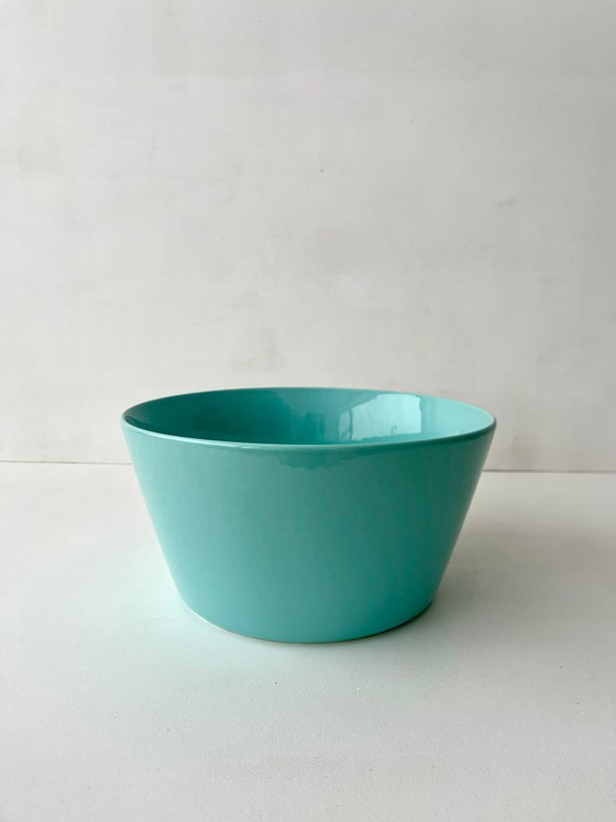 Image 1 of Bol Arabia Tilda Finland turquoise vintage milieu du siècle, bol à salade, bol de service, bol en porcelaine