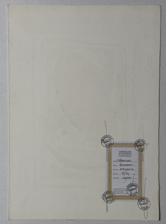 Image 1 of Zeefdruk van Sante Monachesi, 35x50 cm, metamorfose, futurisme, moderne kunst