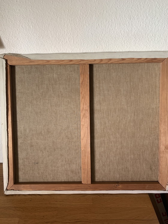 Image 1 of Tableau vintage 1966 “Maskerade” – Walter Wynn – art moderniste signé – 60×50 cm