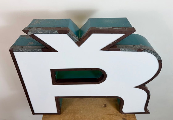 Image 1 of Large Vintage Illuminated Advertising Letter Ř , 1960s