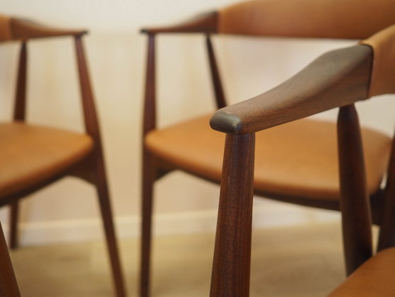 Image 1 of Set van zes teakhouten stoelen, Deens design, jaren 70, gemaakt in Denemarken.