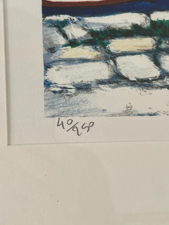 Lithograph After Jean-Claude Quilici – Port Scene – 40/250 – 52 Cm – Lithographs & prints, Glass (photo 6 of 9)