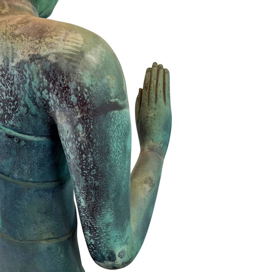Monumental Thai Bronze Buddha – Sukhothai Style – Dated 1961 – 190 cm – Sculpture (photo 11 of 20)