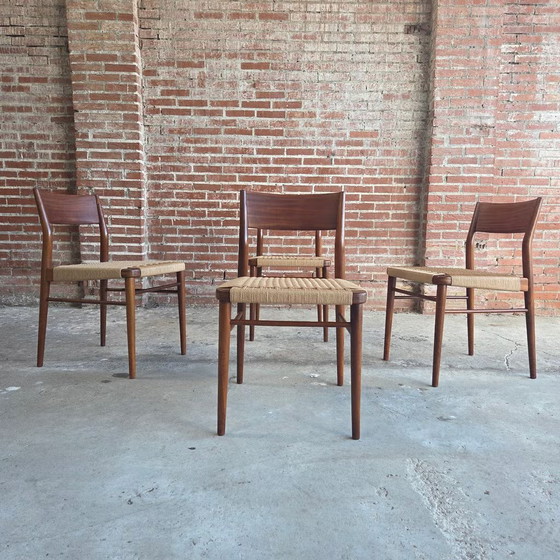 4x Wilkhahn, Georg Leowald Model 351 dining chair, teak – Chairs and lounge chairs, Paper, Wood, Vintage (photo 3 of 15)
