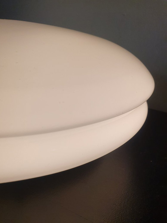 Image 1 of Vintage Raak Amsterdam opaline UFO glass ceiling lamp