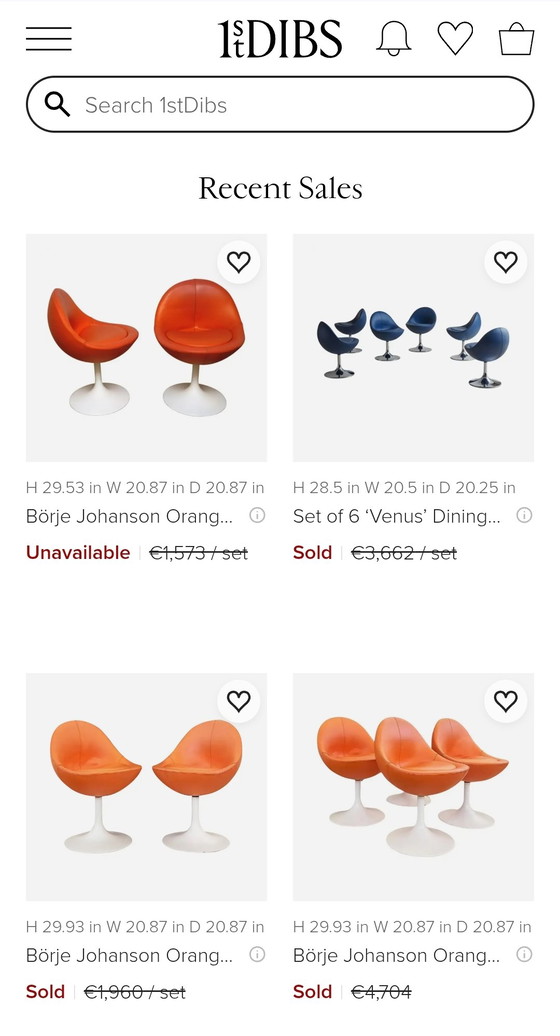 Image 1 of 6x Venus swivel chairs Börje Johanson - Space age 60s