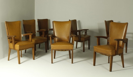 Image 1 of Sillones de H. Wouda para H. Pander & Zn., década de 1920, juego de 7
