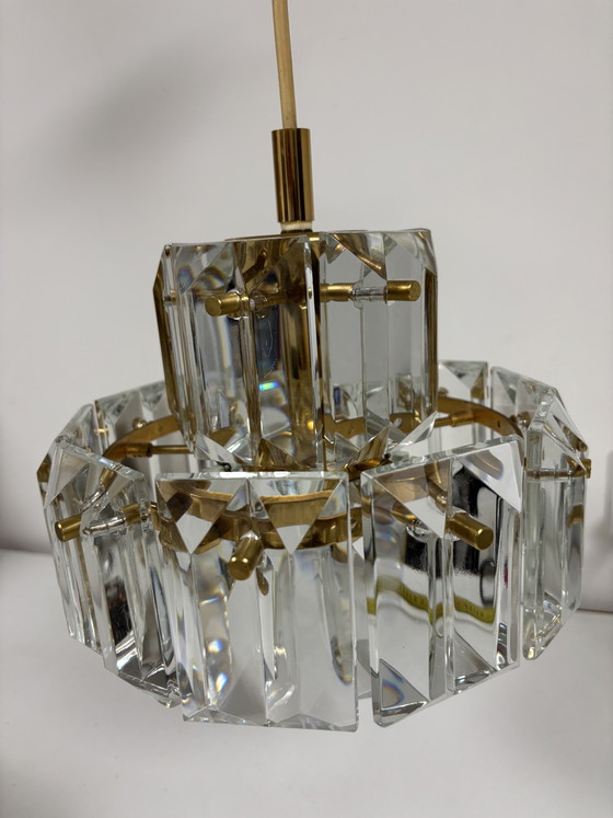 Image 1 of Kinkeldey Kroonluchter Messing & Kristal - Mid-Century