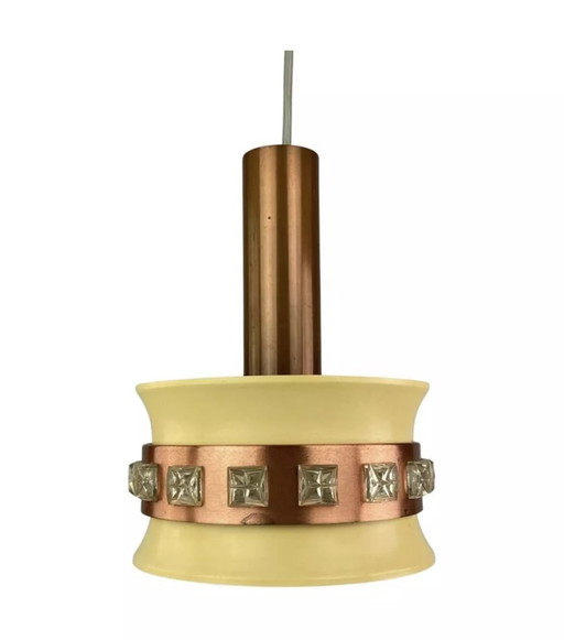 Lampe des années 70 Lampe à suspension Plafonnier métal Space Age Design VEB 60s