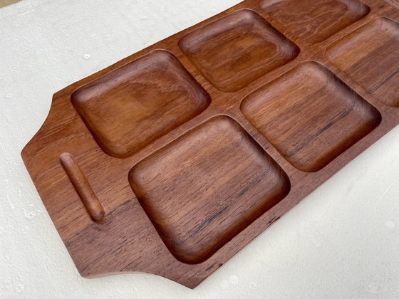 Image 1 of Bandeja para servir de teca, mediados de siglo, década de 1960