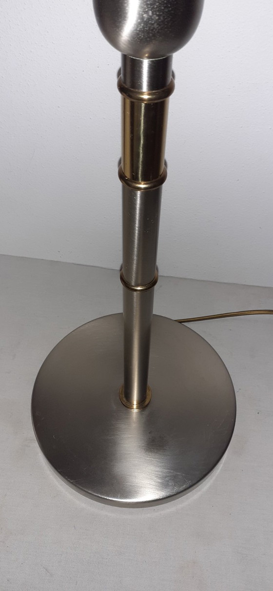 Image 1 of Reliving Mid-century Bi-color Hollywood/Regency table-sideboard lamp