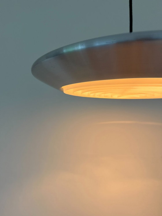 Vintage Zeldzame Fog & Morup Diskos - Jo Hammerborg - Deense Design Lamp – Fog & Mørup, Hanglampen, Aluminium (photo 5 of 11)