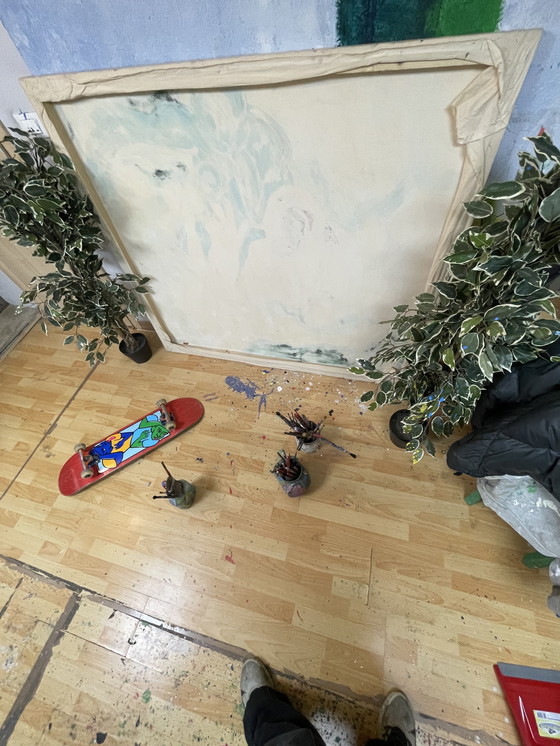 Image 1 of Le giocatrici opera firmata originale Leonardo Di Rocco 150 X 130 cm 