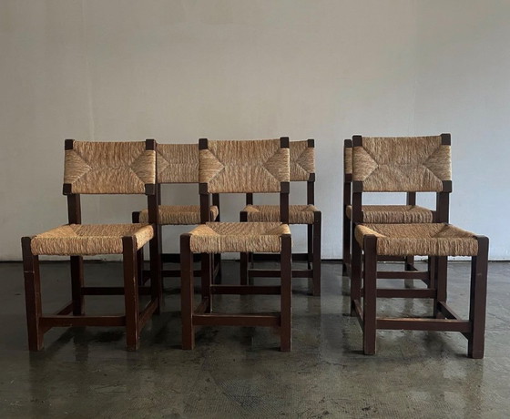 Image 1 of Set of Six Rationalist Chairs, Spain 1960s