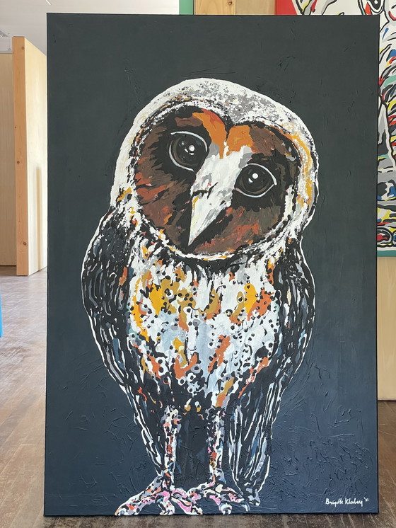 Image 1 of Painting Portrait Of A Barn Owl