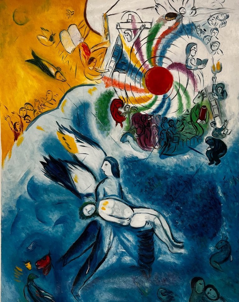 Marc Chagall - La Création de l'Homme - Oil on canvas (rolled