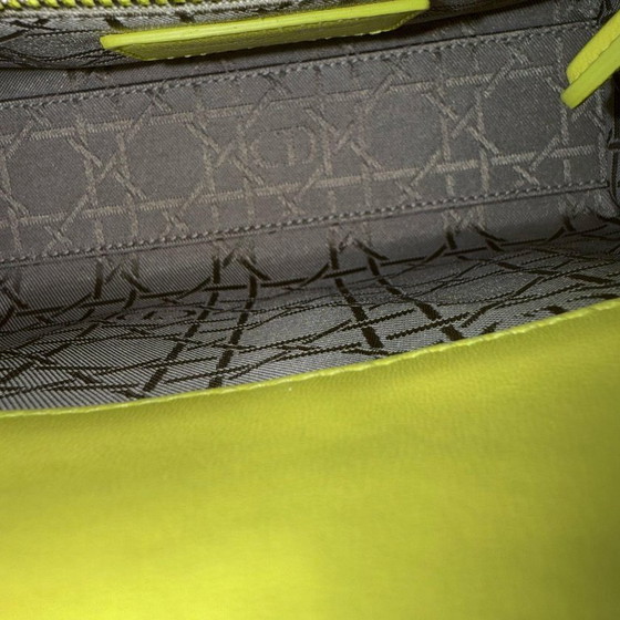 Image 1 of DIOR LADY MINI - CANNAGE LAMSLEER GEEL ZILVEREN BESLAG VERSTELBARE BAND