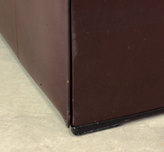 Image 1 of Afra and Tobia Scarpa Design Mid-Century Italian Design Chocolate Brown Leather Two Seat Sofa, Model Lauriana for B&B Italia.