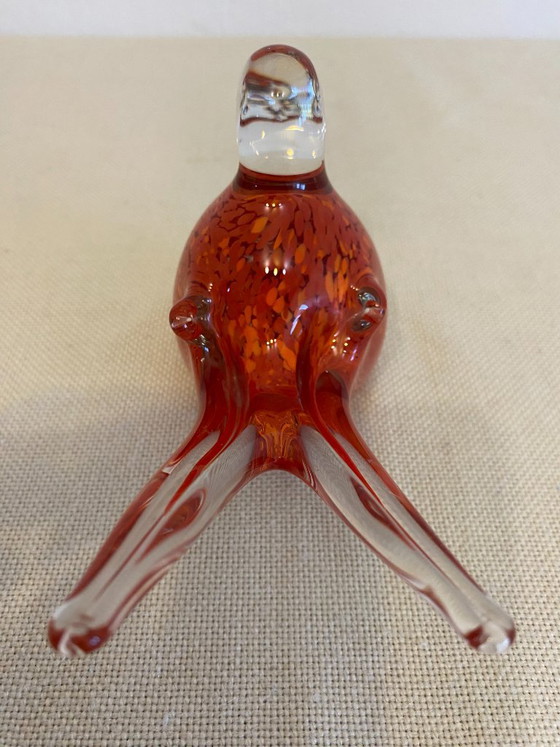 Vintage Italiaanse vogelsculptuur van rood kunstglas – Decoratieve objecten (photo 4 of 6)