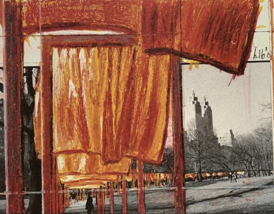 Image 1 of Christo: "The Gates XXVIII." Offset lithograph in Excellent Condition.