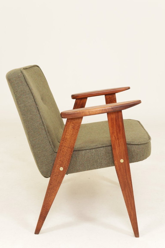 Image 1 of Coppia di poltrone lounge vintage con rivestimento in treccia verde, poltrone restaurate