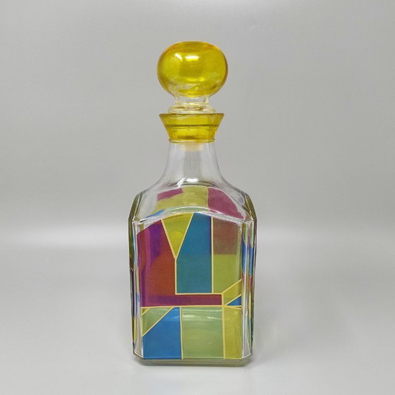 Image 1 of Prachtige karaf of decoratieve fles uit de jaren 70 van Luigi Bormioli. Gemaakt in Italië.