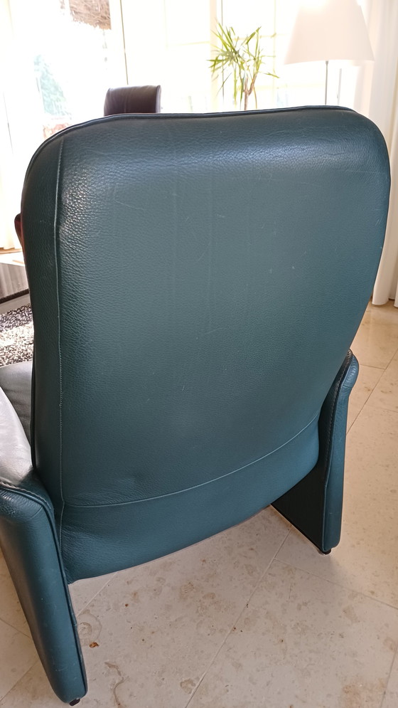 Image 1 of Poltrona reclinabile Sede DS 55 regolabile in pelle di bufalo verde scuro