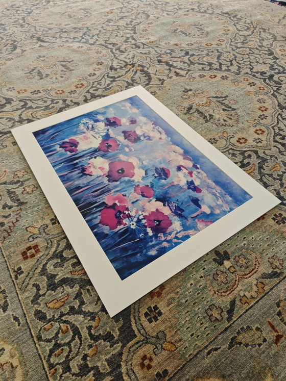 Image 1 of Ingelijst opdruk veldbloemen klaprozen 61x81cm