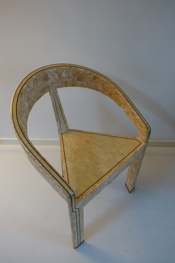 Image 1 of Conjunto de dos sillas Triancolori estilo Maitland Smith, década de 1970