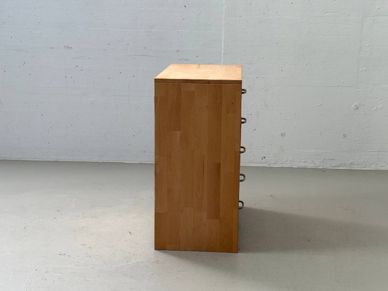 Solid Wood Chest of Drawers – 5 Drawers, Beech Look (photo 10 of 14)