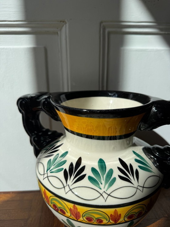 Image 1 of Quimper Keramikvase – handbemalte Dekoration