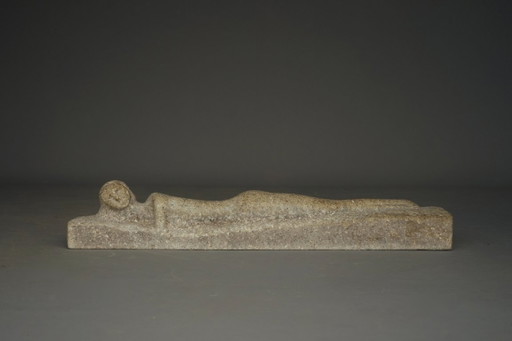 Carved Stone Sculpture of a Reclining Nude. 1960s