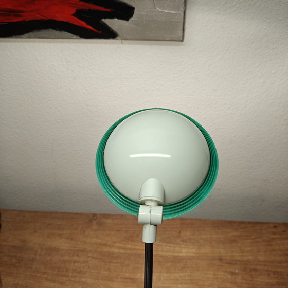 Image 1 of Postmodern desk lamp by Massive – white with green rim – 1990s