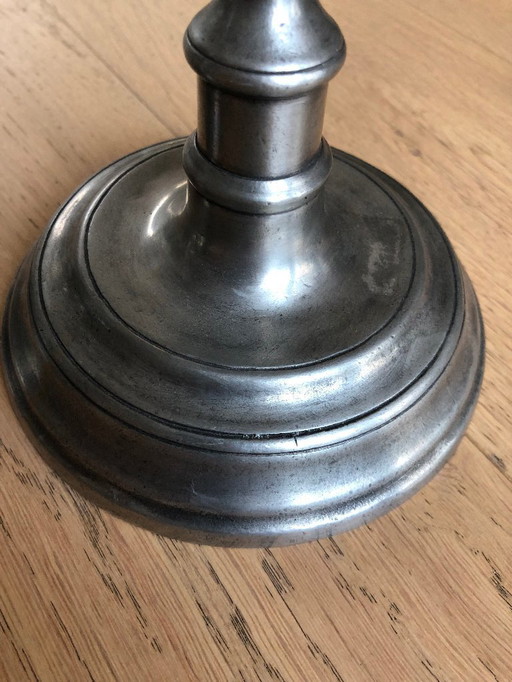 2 tin candle holders