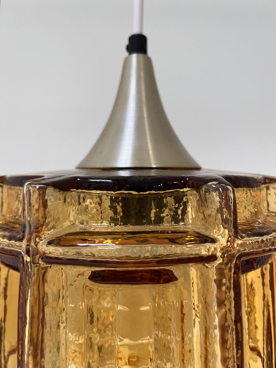 Vintage Amber Glazen Hanglamp – Hanglampen, Glass (photo 6 of 10)
