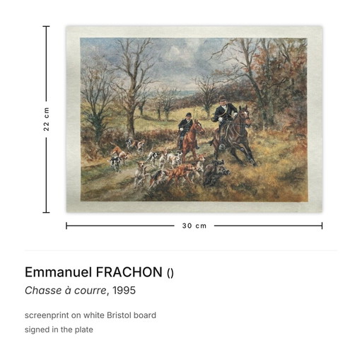 Emmanuel Frachon, Hunting with hounds, screenprint, 1995
