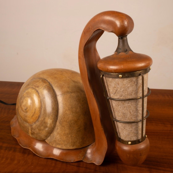 Aldo Tura Parchment Snail Table Lamp Mid Century 1940 – Paper, Brass, Mid Century Modern (photo 23 of 27)