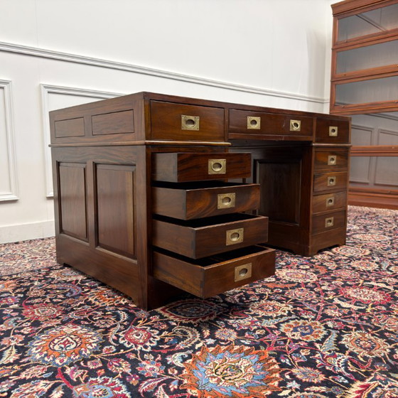 Classic English Desk with Black Leather – Wood (photo 13 of 18)