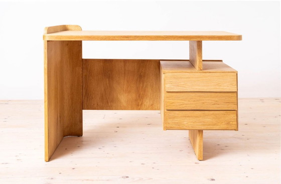 Image 1 of Postmodern Desk, Writing Table by Bohumil Landsman, Oak Veneer, 1970s