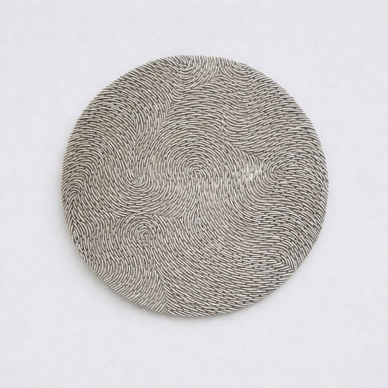 Image 1 of Grote handgemaakte wandsculptuur - Organische, moderne, ronde, 3D-decoratie van klei, biomorfische sculptuur, kleuren naar keuze