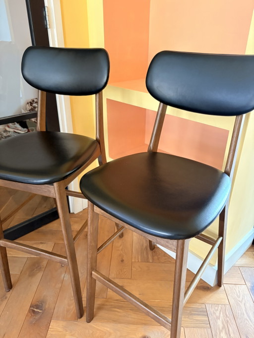 Barstühle im Mid-Century-Stil – barkrukken, Wood, Skai (photo 2 of 5)