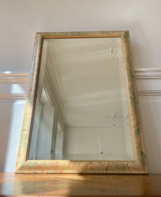 Pink floral mirror