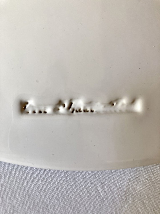 Image 1 of Weiße, glasierte Keramik-Pendelleuchte mit verstellbarer Höhe von The French House