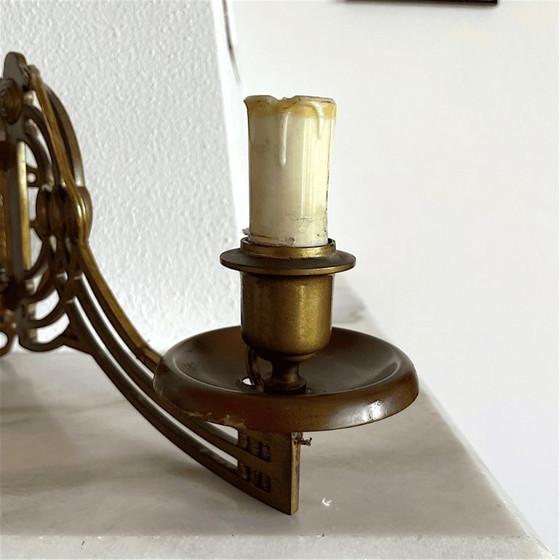 Art Nouveau Style Brass Articulated Double Piano Wall Sconce Lamp, 1900s, 1890s – Wall lights, Bronze (photo 7 of 13)