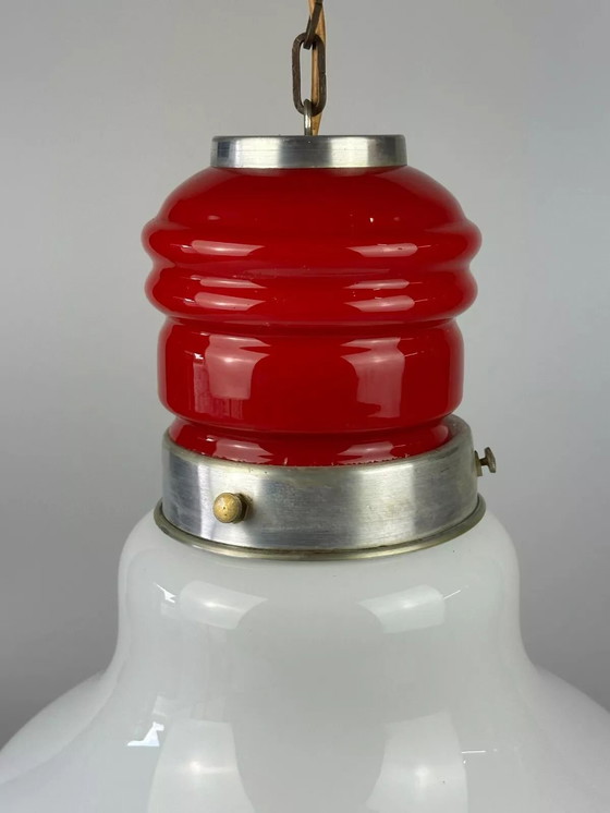 Image 1 of Lampada a sospensione anni '60-'70 Lampada da soffitto in vetro di Murano Italia Design Space Age
