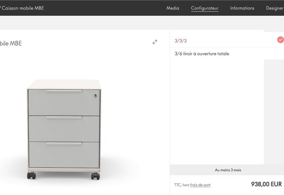 Image 1 of Tavolo da ufficio "Joyn 1" di Ronan & Erwan Bouroullec + poltrona da ufficio e piedistallo mobile di Antonio Citterio